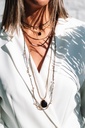 Collier en perles hématites et pierre semi-précieuse sertie - Le monde est stone - ANDREA - Onyx — vue 8