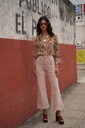 Jeans flare court - Elenette - rose des bois — vue 2