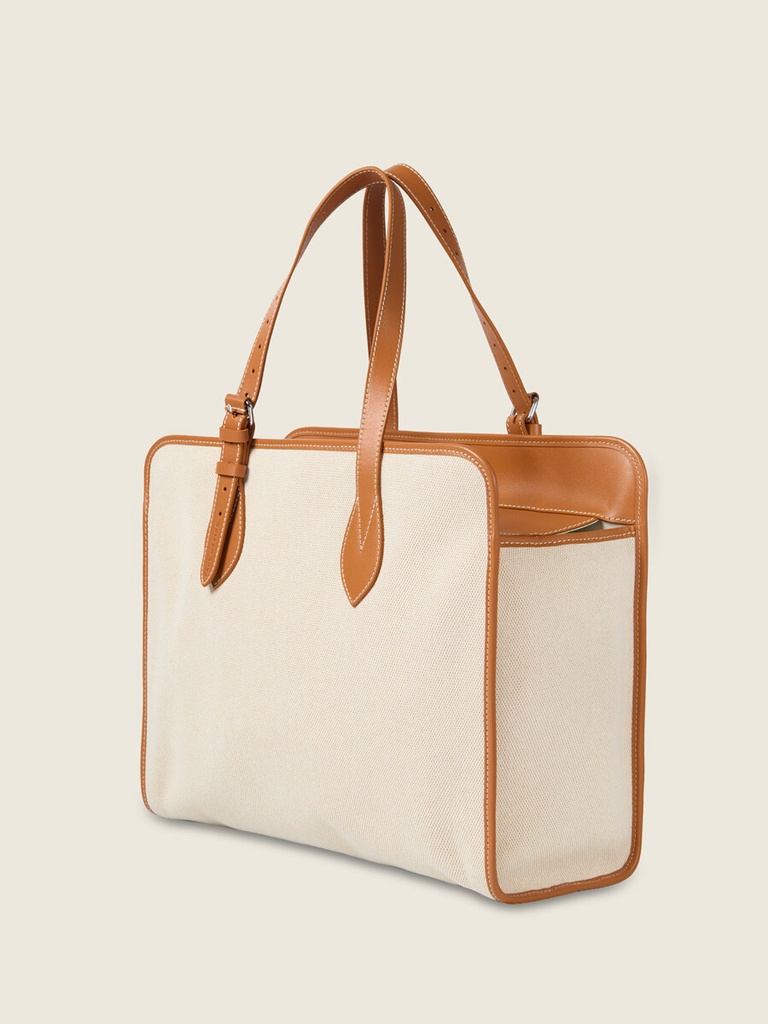 Grand sac cabas femme - Paul Marius - LeCabas L - Escapade - Toile Beige — vue 2