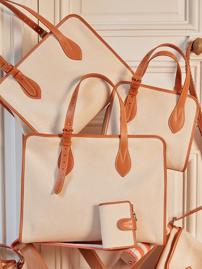 Grand sac cabas femme - Paul Marius - LeCabas L - Escapade - Toile Beige — vue 4