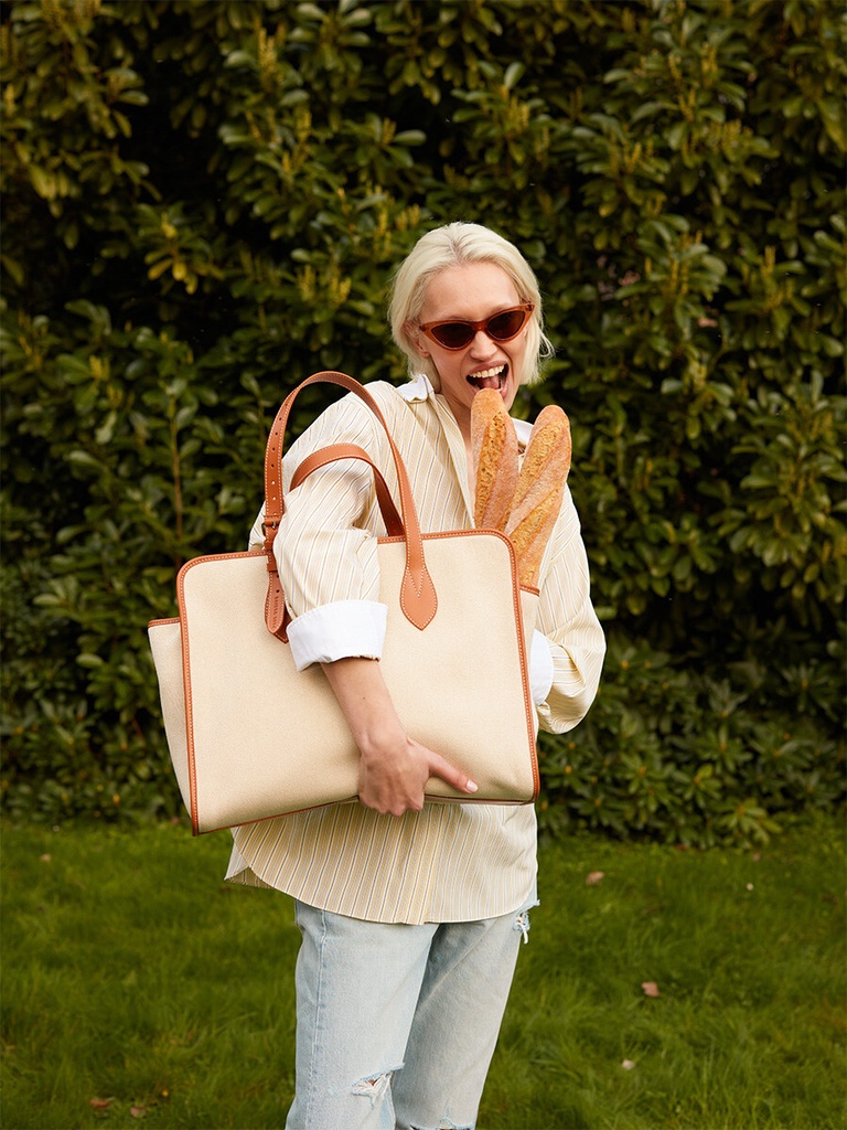 Grand sac cabas femme - Paul Marius - LeCabas L - Escapade - Toile Beige — vue 6