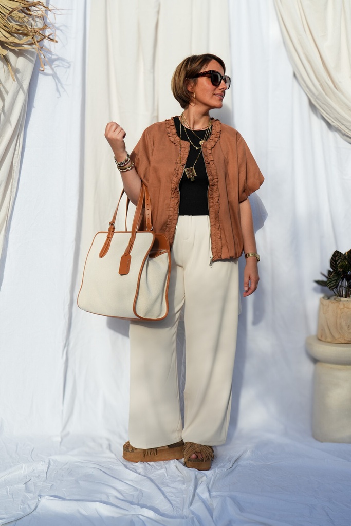 Grand sac cabas femme - Paul Marius - LeCabas L - Escapade - Toile Beige — vue 8
