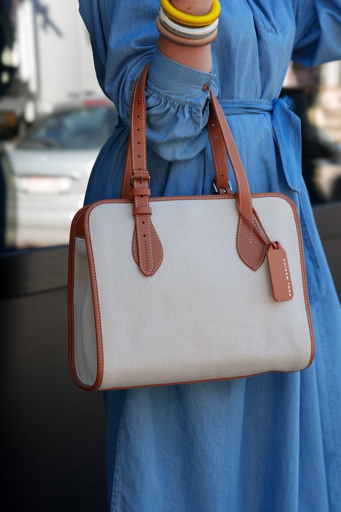 Grand sac cabas femme - Paul Marius - LeCabas M - Escapade - Toile Beige — vue 3