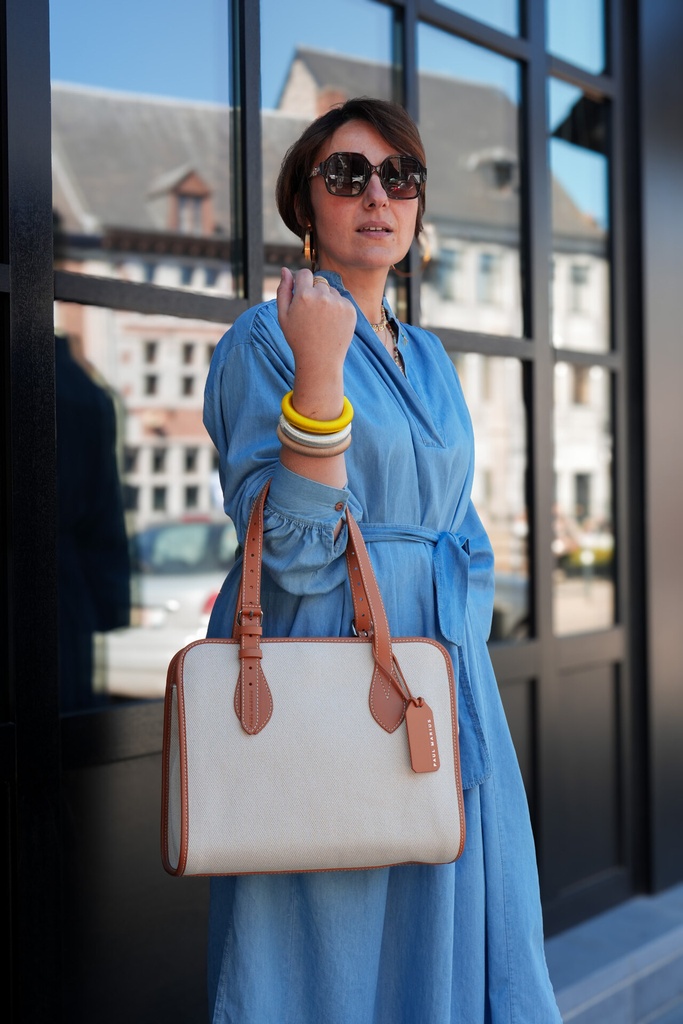 Grand sac cabas femme - Paul Marius - LeCabas M - Escapade - Toile Beige — vue 4