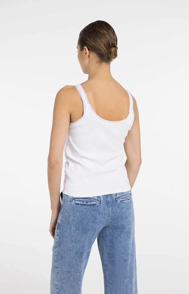 Débardeur avec finition en maille filet - YAYA - blanc — vue 8