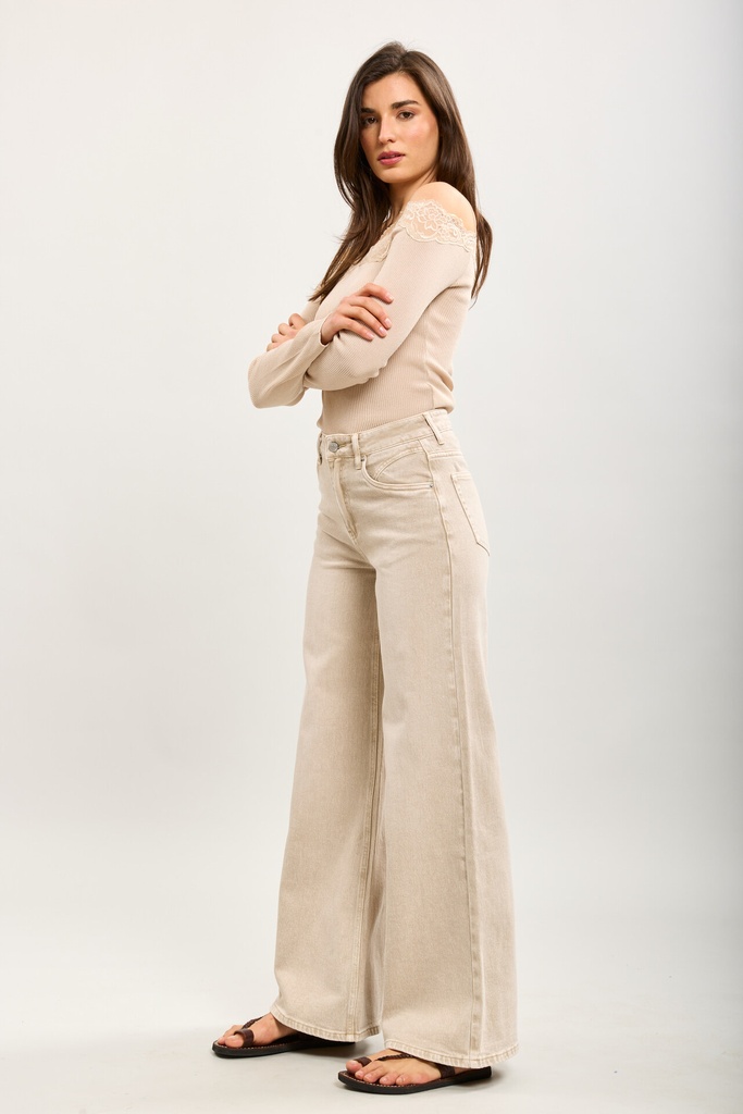 Jeans extra wide leg - Emilia - Beige — vue 4