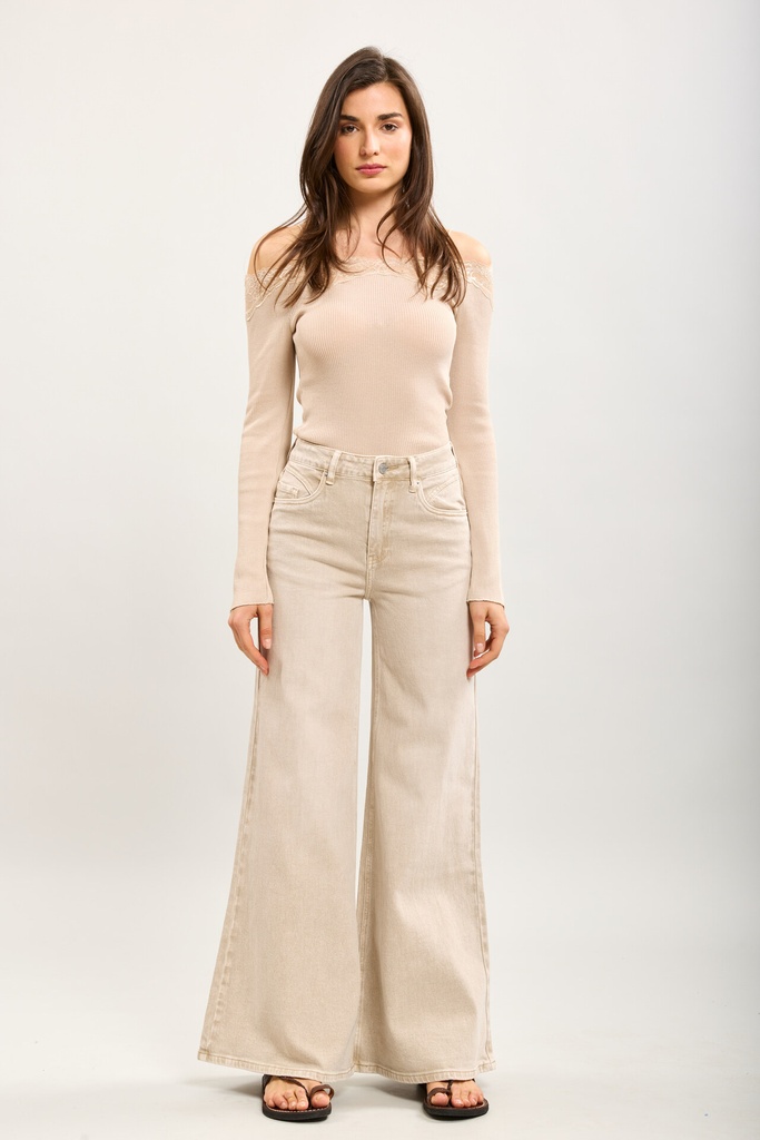 Jeans extra wide leg - Emilia - Beige — vue 8