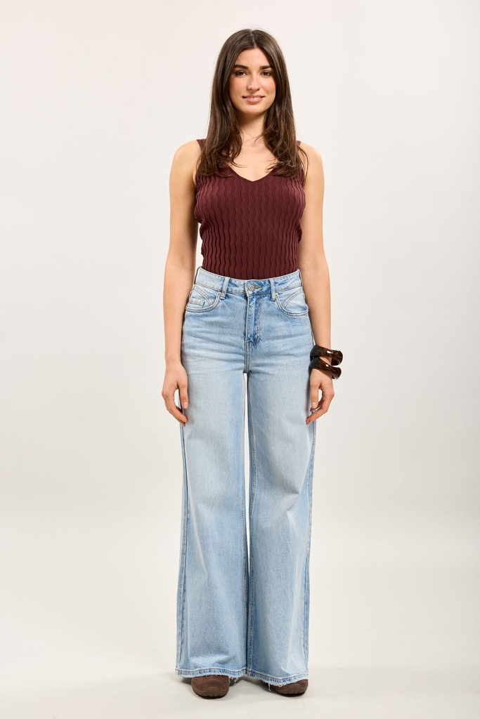 Jeans extra wide leg - Emilia - Bleu clair — vue 2