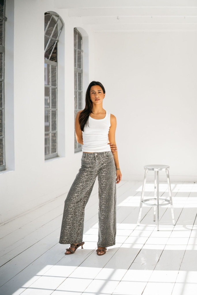 Jeans large - Coupe WIDE LEG - Léopard — vue 2