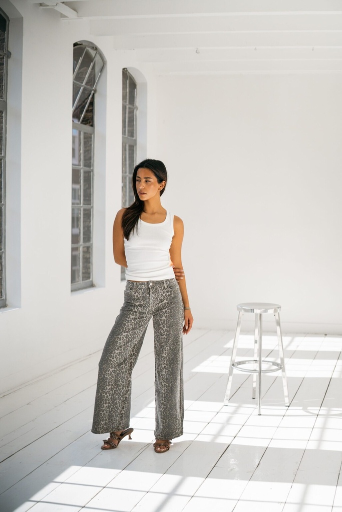 Jeans large - Coupe WIDE LEG - Léopard — vue 3