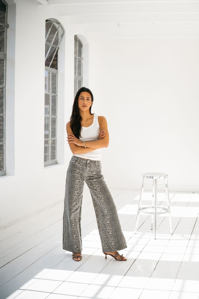 Jeans large - Coupe WIDE LEG - Léopard — vue 4