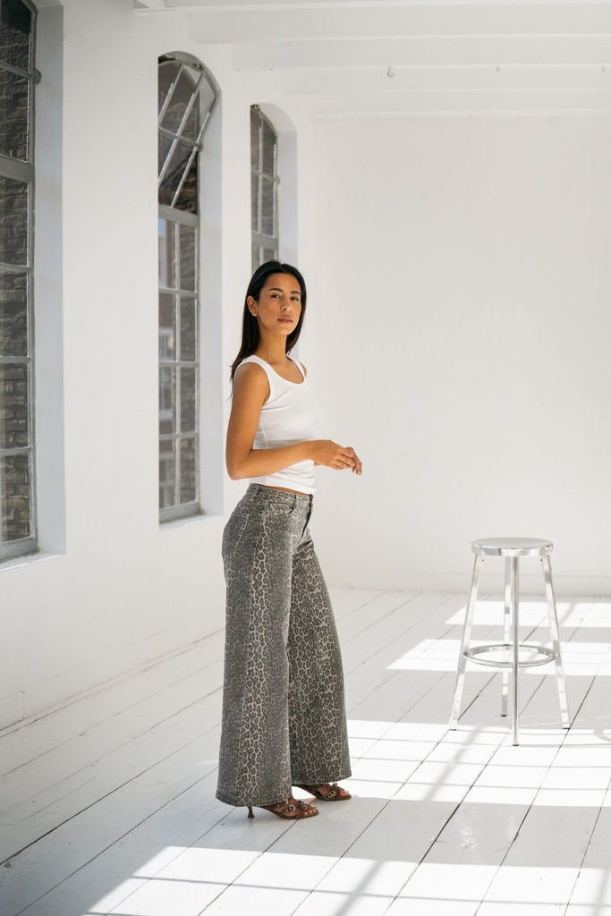 Jeans large - Coupe WIDE LEG - Léopard — vue 5