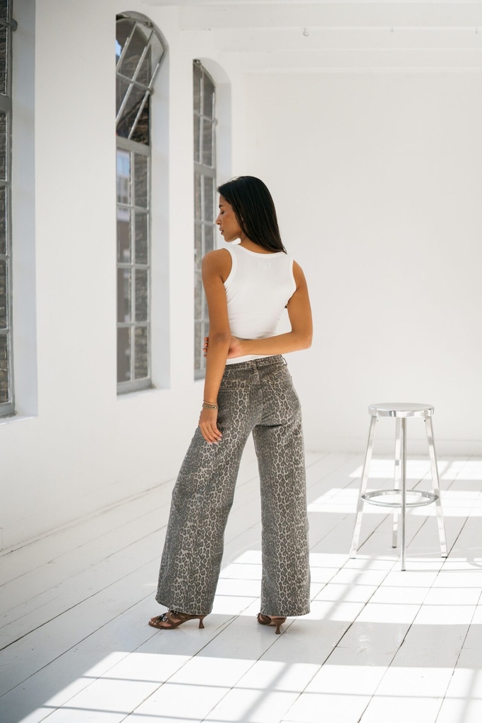 Jeans large - Coupe WIDE LEG - Léopard — vue 6