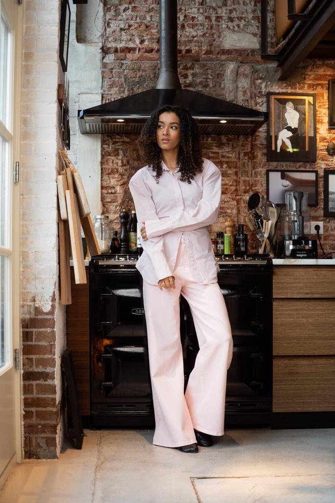 Jeans large - Coupe WIDE LEG - Rose — vue 2