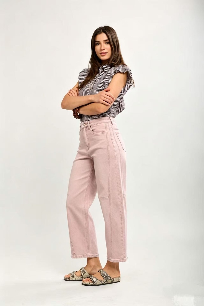 Jeans coupe ballon - rose — vue 4