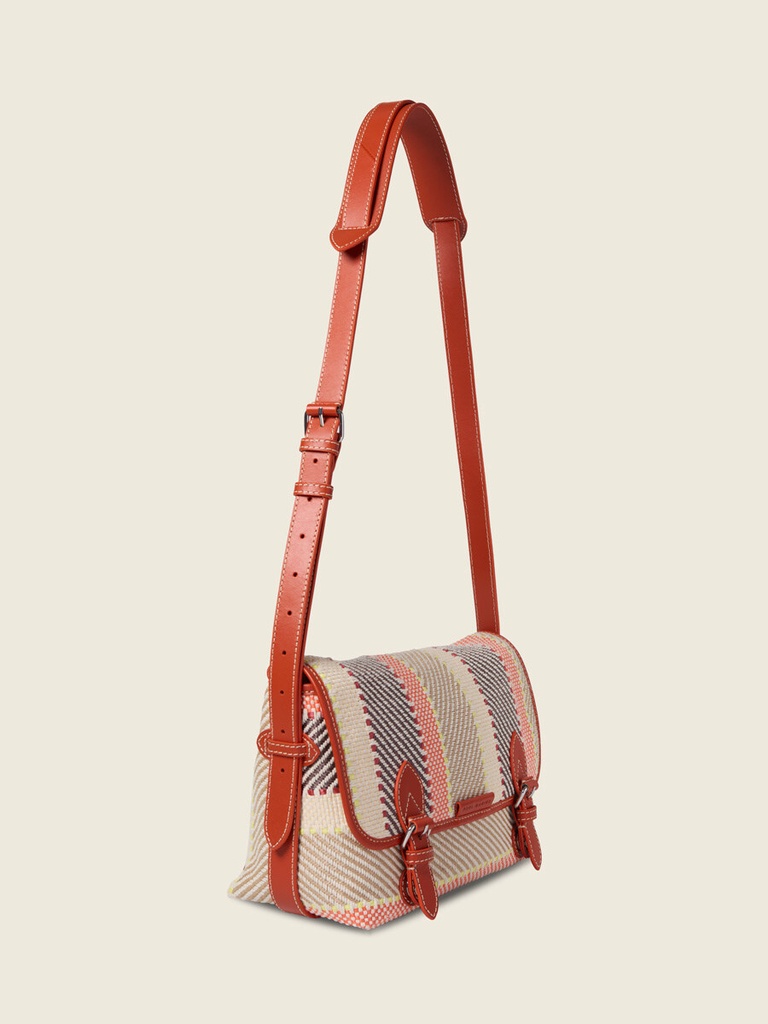 Sac bandoulière en cuir femme - Paul Marius - Loulou Raphia - Multicolore — vue 9