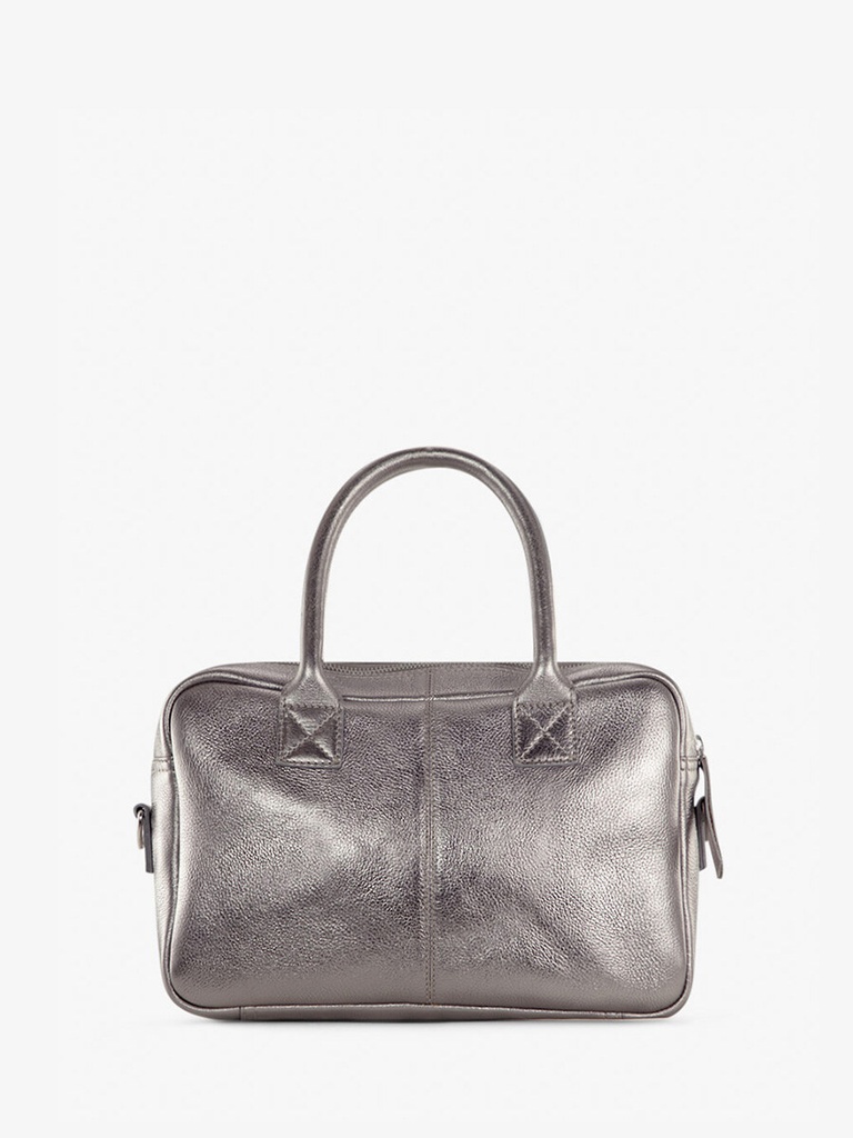 Sac cours multipoches cuir cuivré pour femme LeDandy S - Acier — vue 3