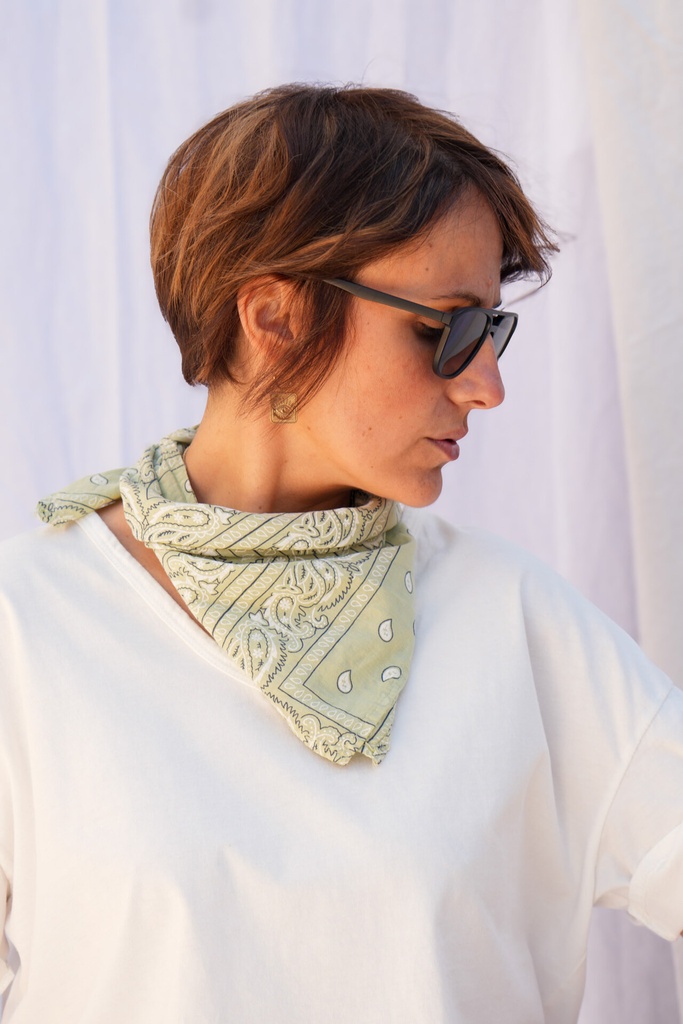 Petit foulard carré type bandana - Vert clair