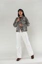 Veste en jeans coupe droite - Lola - léopard blanc — vue 3