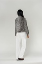 Veste en jeans coupe droite - Lola - léopard blanc — vue 5