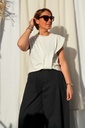 Pantalon de tailleur large avec ceinture - Marine — vue 5