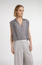 Chemise cache-cœur sans manches, finition nouée - YAYA - Storm Cloud Grey — vue 3