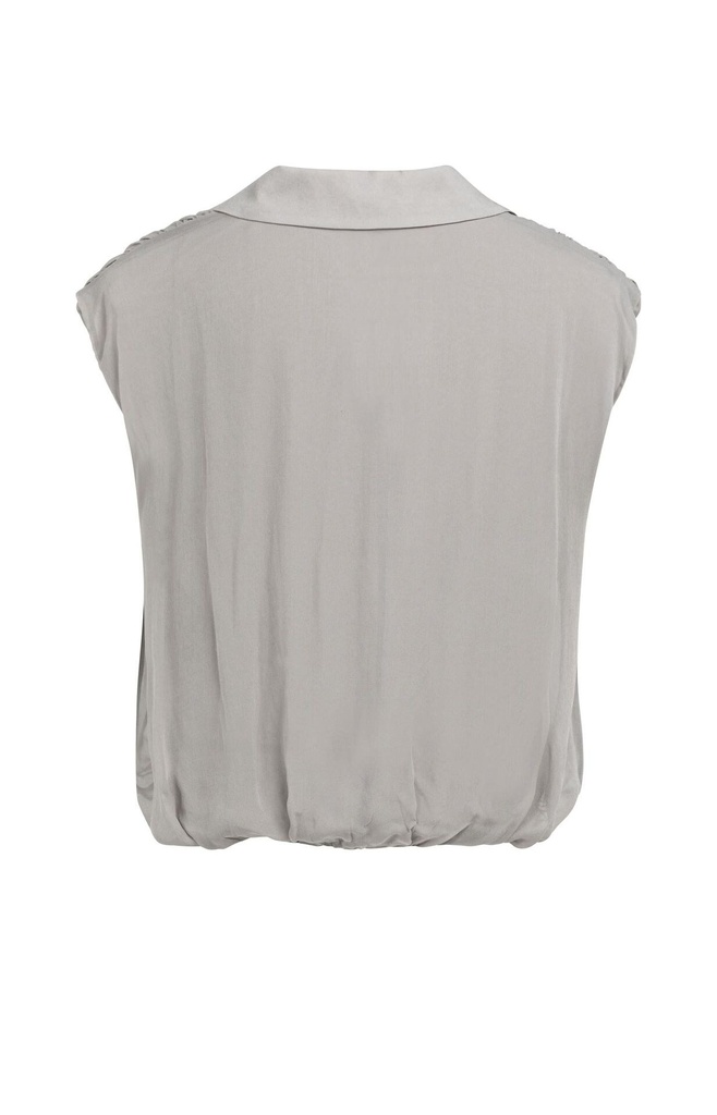 Chemise cache-cœur sans manches, finition nouée - YAYA - Storm Cloud Grey — vue 8