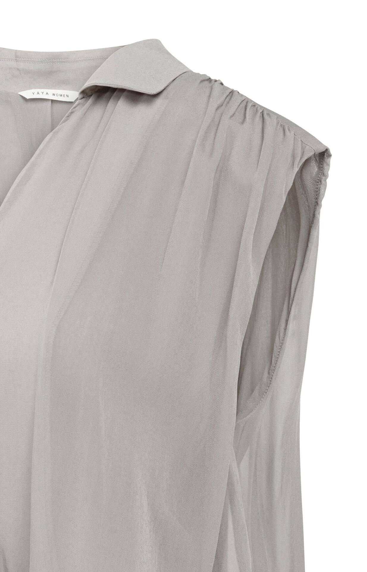 Chemise cache-cœur sans manches, finition nouée - YAYA - Storm Cloud Grey — vue 9