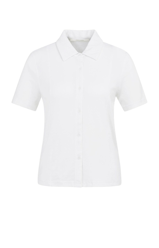 Chemise en jersey, manches courtes, coutures apparentes - YAYA - Pure White — vue 2