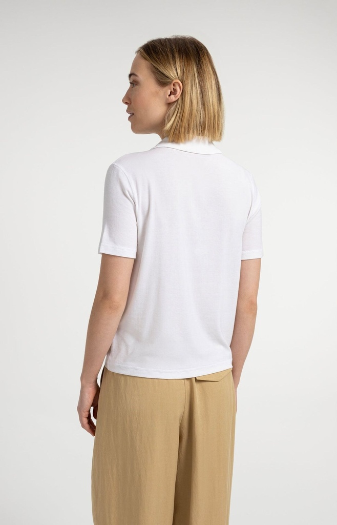 Chemise en jersey, manches courtes, coutures apparentes - YAYA - Pure White — vue 3