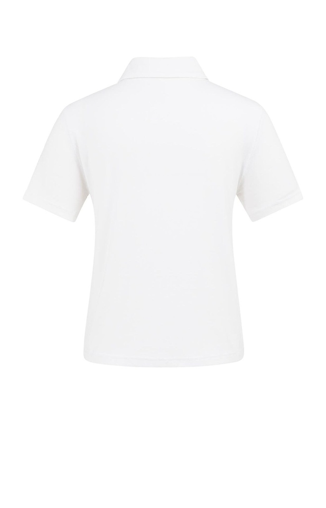 Chemise en jersey, manches courtes, coutures apparentes - YAYA - Pure White — vue 8
