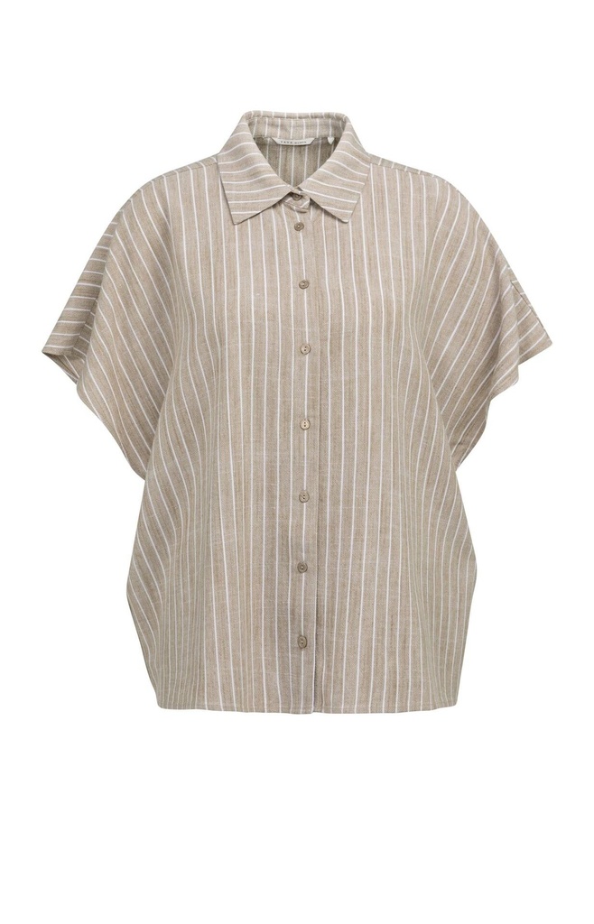 Chemise manches courtes à rayures - YAYA - Safari Brown Dessin — vue 2
