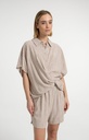 Chemise manches courtes à rayures - YAYA - Safari Brown Dessin — vue 3