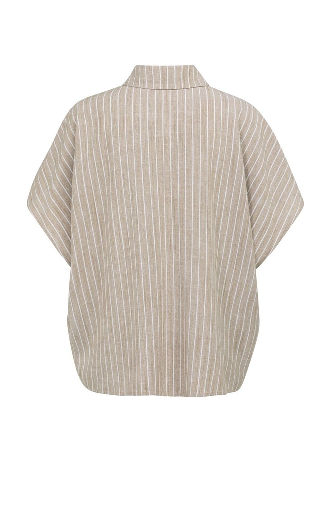 Chemise manches courtes à rayures - YAYA - Safari Brown Dessin — vue 9