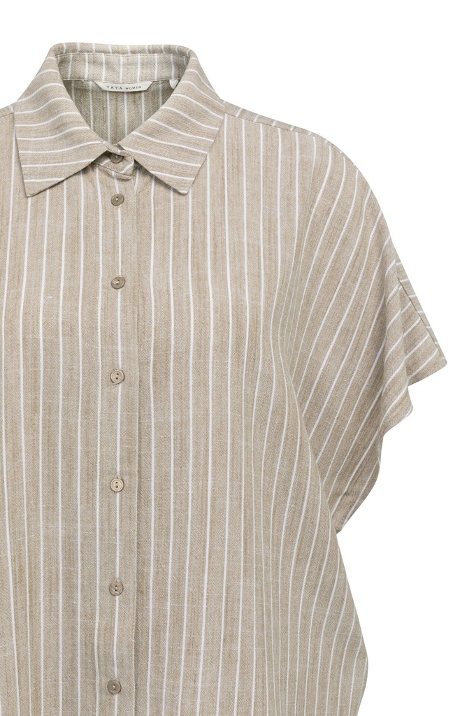 Chemise manches courtes à rayures - YAYA - Safari Brown Dessin — vue 10