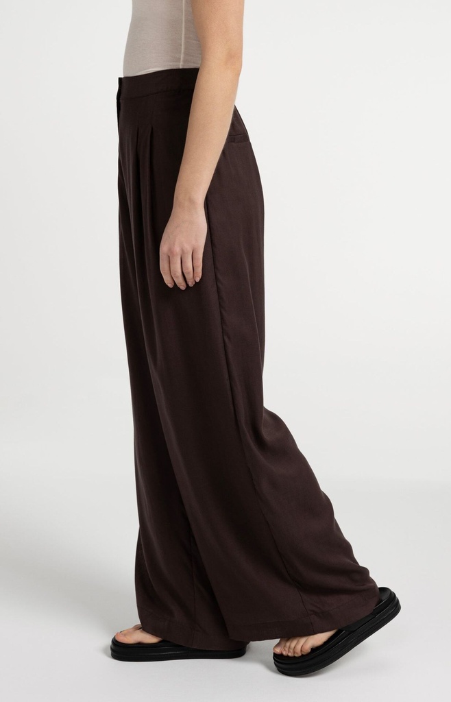 Pantalon large avec élastique au dos - YAYA - Aubergine Purple — vue 3