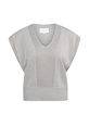 Pull col V en maille texturée - YAYA - Alabaster Gray Melange — vue 3