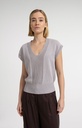 Pull col V en maille texturée - YAYA - Alabaster Gray Melange — vue 4