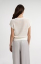 Pull col V en maille texturée - YAYA - Milk Beige Melange — vue 3