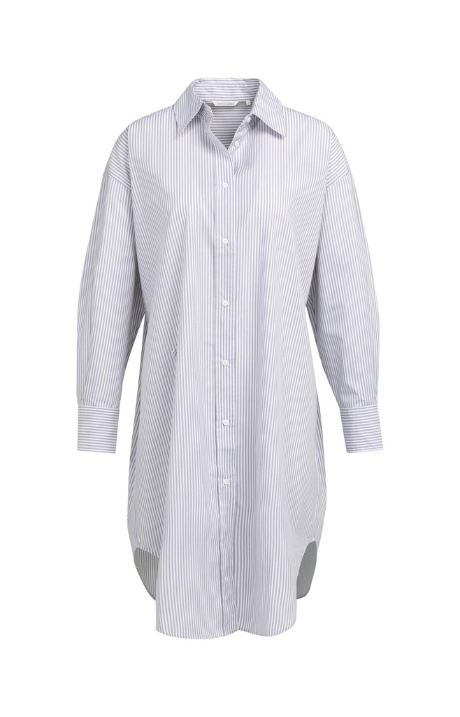 Robe chemise à rayures avec finition croisée - YAYA - Storm Cloud Grey Dessin — vue 2