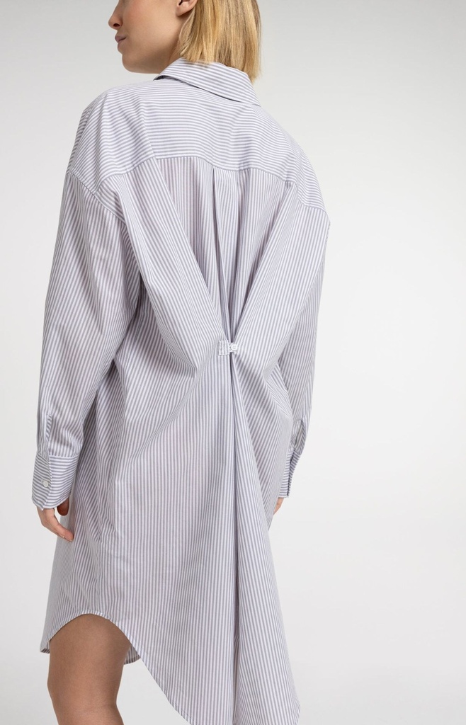 Robe chemise à rayures avec finition croisée - YAYA - Storm Cloud Grey Dessin — vue 8