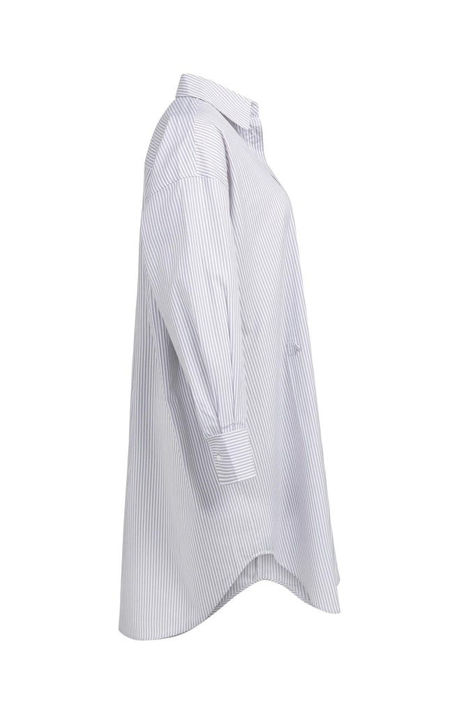 Robe chemise à rayures avec finition croisée - YAYA - Storm Cloud Grey Dessin — vue 9