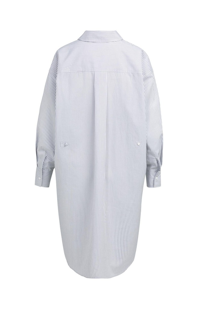 Robe chemise à rayures avec finition croisée - YAYA - Storm Cloud Grey Dessin — vue 10