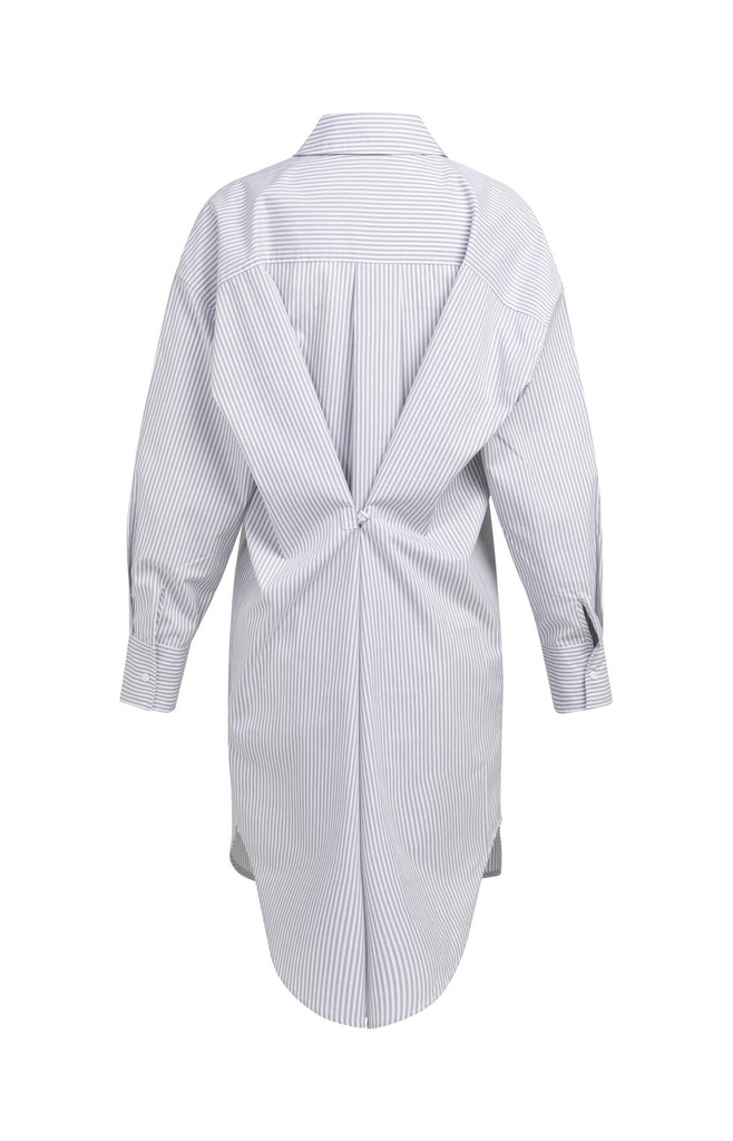 Robe chemise à rayures avec finition croisée - YAYA - Storm Cloud Grey Dessin — vue 11