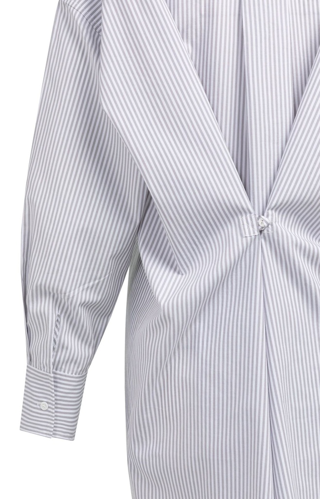 Robe chemise à rayures avec finition croisée - YAYA - Storm Cloud Grey Dessin — vue 12