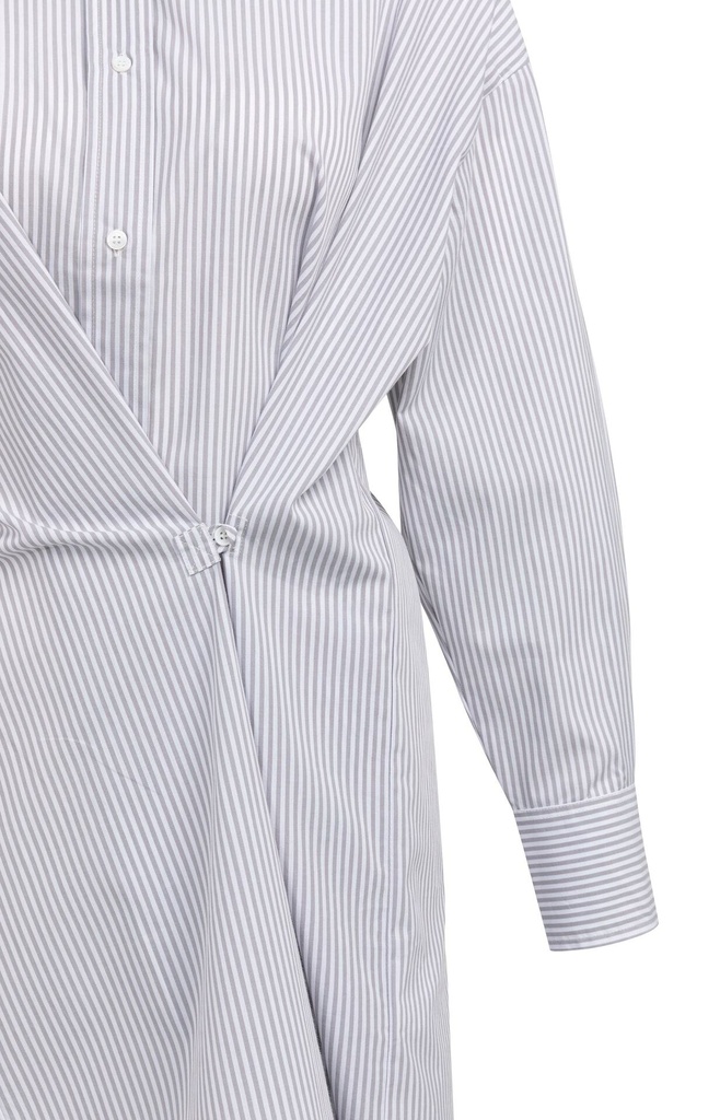 Robe chemise à rayures avec finition croisée - YAYA - Storm Cloud Grey Dessin — vue 13