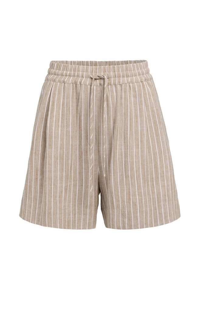 Short rayé, taille élastiquée - YAYA - Safari Brown Dessin — vue 2