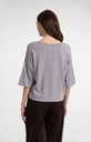 T-shirt oversize, col bateau, en maille fine - YAYA - Storm Cloud Grey — vue 3