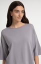 T-shirt oversize, col bateau, en maille fine - YAYA - Storm Cloud Grey — vue 4