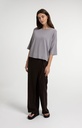 T-shirt oversize, col bateau, en maille fine - YAYA - Storm Cloud Grey — vue 5